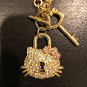 Coachella 🌼 Gold Hello Kitty Diamond Necklace